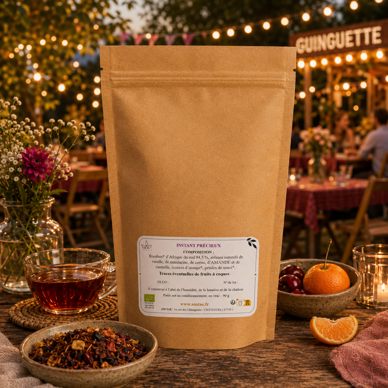 INSTANT PRECIEUX, Rooibos parfumé Vanille - Mandarine - Cerise - Amande