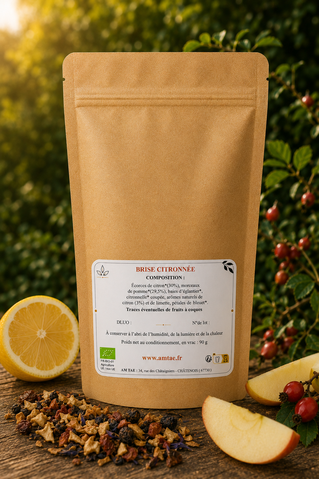 BRISE CITRONNÉE, Tisane de fruits Citron - Pomme