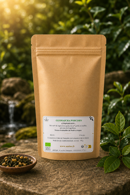 GENMAICHA POPCORN: Thé vert - Grains de riz grillés et soufflés, Kagoshima