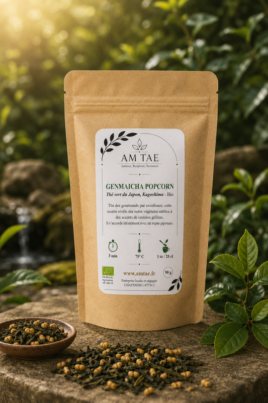 GENMAICHA POPCORN: Thé vert - Grains de riz grillés et soufflés, Kagoshima