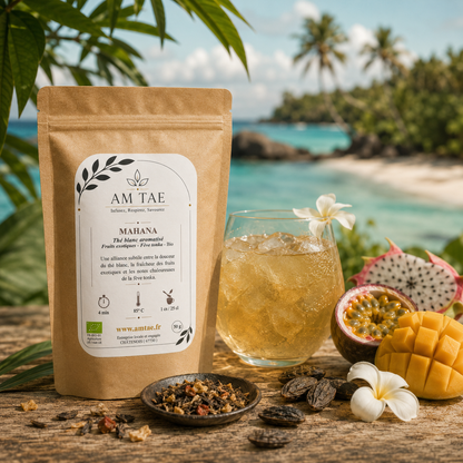 MAHANA, Thé blanc aromatisé Fève Tonka - Fruits exotiques