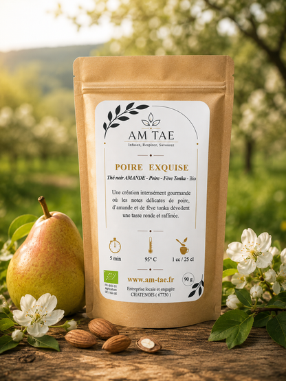 POIRE EXQUISE, Thé noir Poire - Amande -Tonka