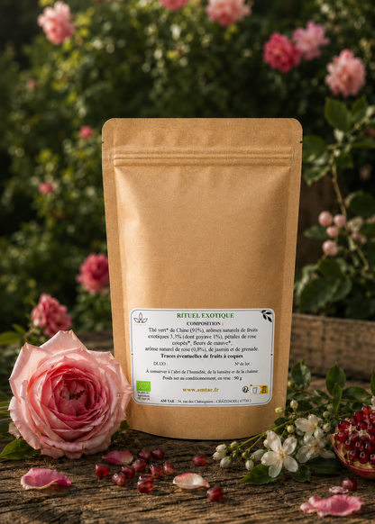 RITUEL EXOTIQUE, Thé vert  Fruits exotiques - Rose