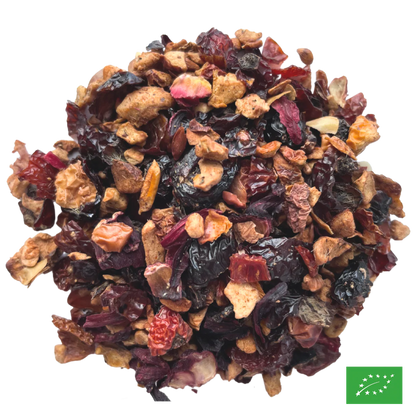 BAISER GOURMAND, Tisane de fruits Baies d'églantier - Pomme - Framboise - Fraise