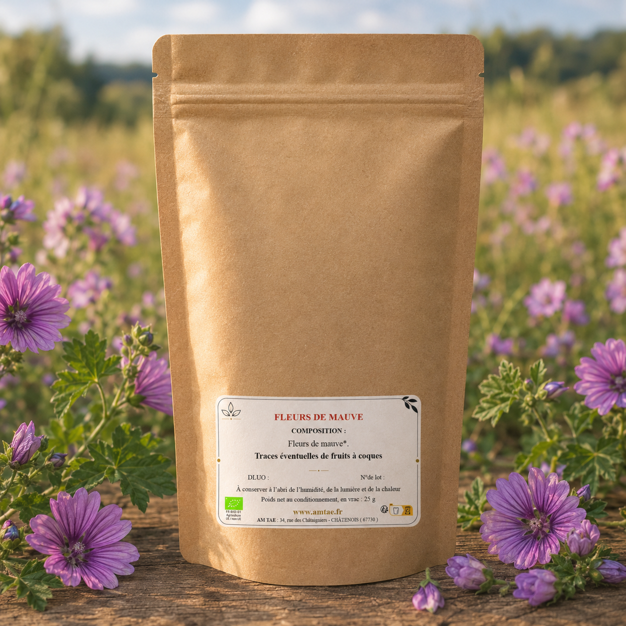 FLEURS DE MAUVE , Tisane de plantes Digestion et Transit