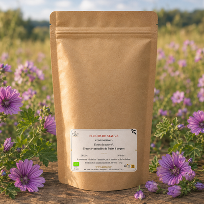 FLEURS DE MAUVE , Tisane de plantes Digestion et Transit