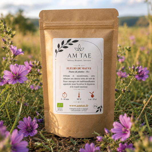 FLEURS DE MAUVE , Tisane de plantes Digestion et Transit
