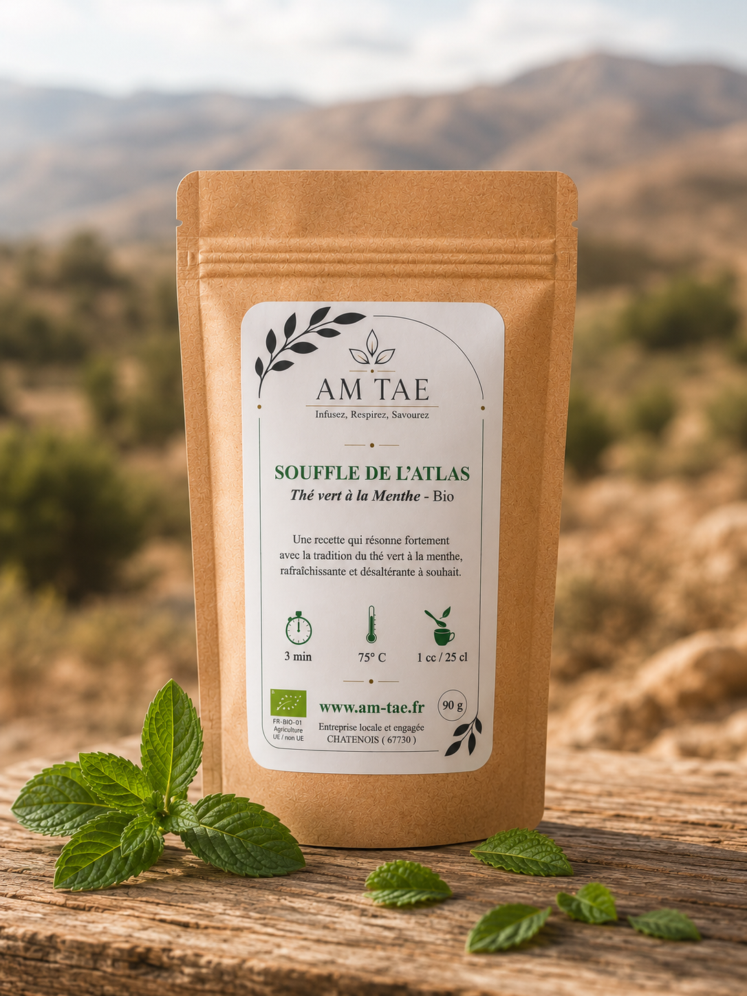 LE SOUFFLE DE L'ATLAS, Thé vert Menthe