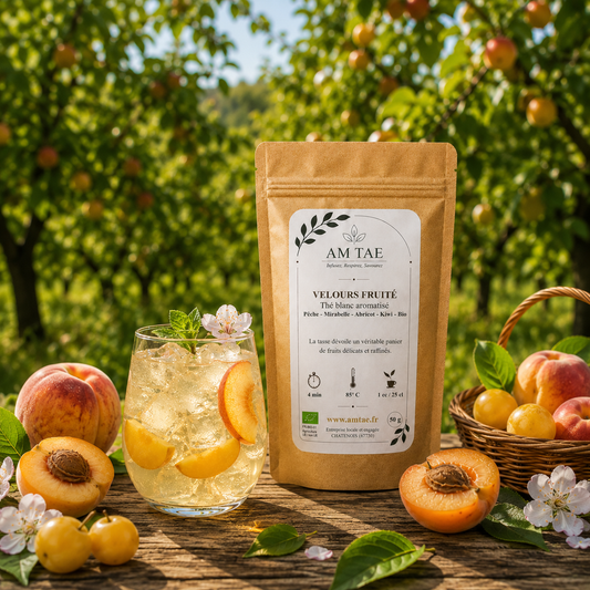 VELOURS FRUITÉ, Thé blanc Pêche - Mirabelle- Abricot